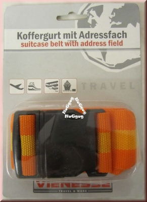 Koffergurt mit Adressfach, orange