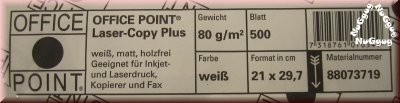 Kopierpapier A4 Office Point, weiss, 80 g/m², 500 Blatt, Druckerpapier