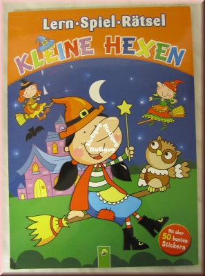 Kleine Hexen, Lern Spiel Rätsel Block, 25 Seiten, 50 Sticker