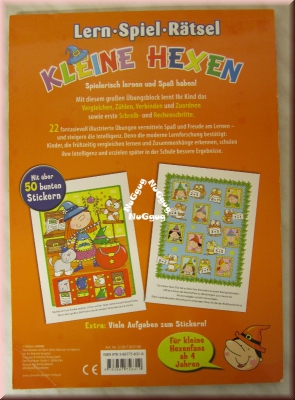 Kleine Hexen, Lern Spiel Rätsel Block, 25 Seiten, 50 Sticker