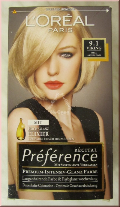 Loreal dauerhafte Coloration 9.1 Hellaschblond