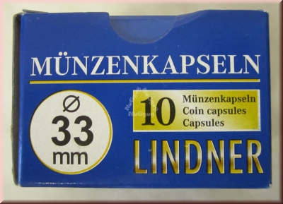 Lindner Münzkapseln 33 mm Durchmesser, Münzkapsel, 10 Stück