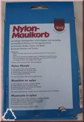 Nylon-Maulkorb von Trixie für Hunde. Größe 0