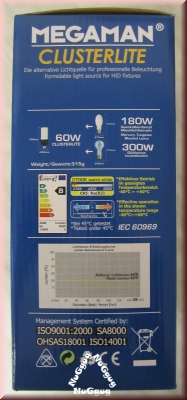 Megaman Clusterlite HCO1060i 60W E27, 2700K warm white, Art.-Nr. MM60812i, lange Lebensdauer 15.000 Std.