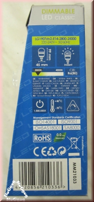 Megaman Dimmable LED Classic, 7/40W, E14, 2800K warm white, Art.-Nr. MM21033, lange Lebensdauer 25.000 Std.