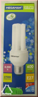 Megaman Tubular, 11W, E27, 2700K warm white, Art.-Nr. MM53212, Lebensdauer 8.000 Std.