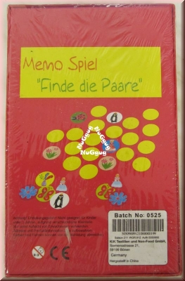 Memo-Spiel Finde die Paare für Mädchen