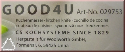 GOOD4U Küchenmesser grün, Antihaft-Messer 9 cm, Artikel 029753