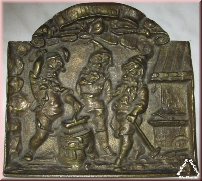 3D-Messingschild "Glück auf". massives Messing. sehr selten. 1575 Gramm schwer