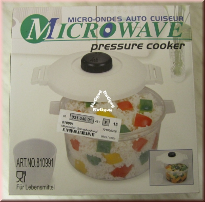 Mikrowellen Schnellkochtopf inkl. Meßbecher, transparent, 2,0 Liter, Microwave pressure cooker