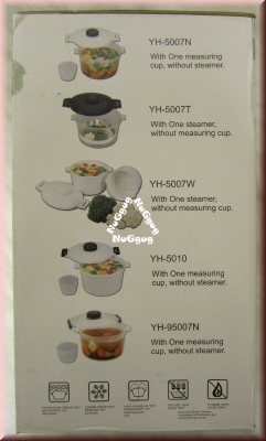 Mikrowellen Schnellkochtopf inkl. Meßbecher, transparent, 2,0 Liter, Microwave pressure cooker