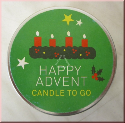 X-Mas to go Happy Advent, Die Kerze für unterwegs, Adventskranz-Kerze