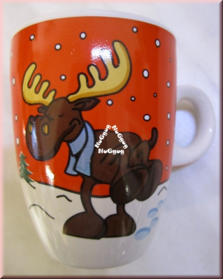 Espressotasse "X-mas Moose" mit Untertasse, Mokkatasse, Motiv Elch