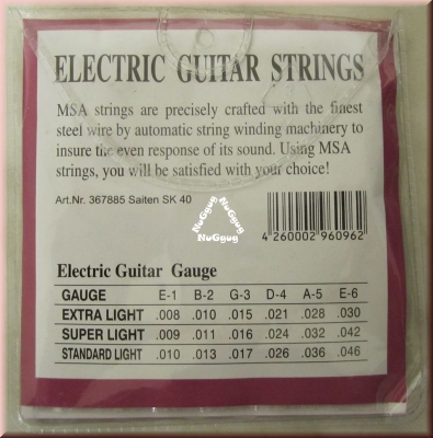 Gitarrensaiten MSA Electric Guitar Strings SK 40. Set 009-042