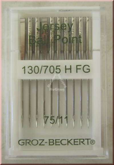 Nähmaschinennadeln 130/705 H FG, 75/11, Jersey Ball Point, von Groz-Beckert, 10 Stück