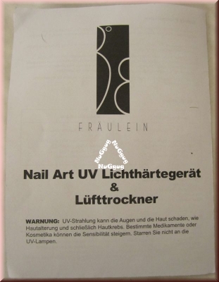 Nail Art UV Lichthärtegerät & Lufttrocker DE-290. pink. von Fräulein