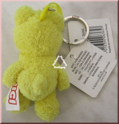 Nici 26365 Schlüsselanhänger Colour Bär, gelb, mit Spiral-Schlüsselring