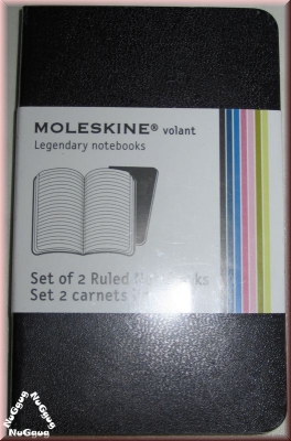 Moleskine Notizbuch. schwarz. 56 linierte Seiten. 10.5 x 6.5 cm. 2er Set