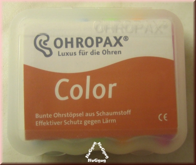 Ohropax Color, Schaumstoff Gehörschutz Stöpsel, 8 Stück