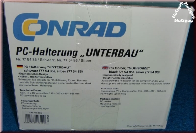 PC-Halterung Unterbau, schwarz von Conrad