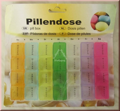 Pillendose für 7 Tage und 4 Tageszeiten