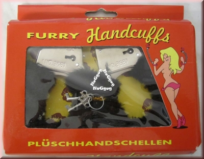 Plüschhandschellen, Handcuffs, schwarz