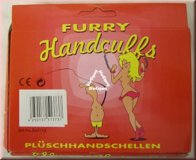 Plüschhandschellen, Handcuffs, rot