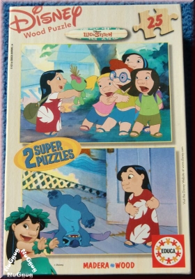 Disney Wood Puzzle Lilo & Stitch. 2 Stück mit je 25 Teile