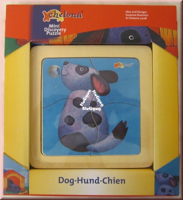 Mini Discovery Puzzle "Hund" von Chelona, Holzpuzzle