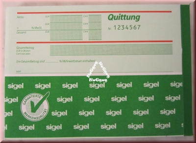 Quittungsblock SD 121 von Sigel, 2 x 50 Blatt mit MwSt.-Nachweis