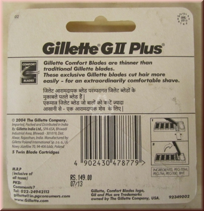Rasierklingen Gillette G!! Plus, 5 Stück