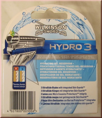 Rasierklingen Wilkinson Sword Hydro 3, mit Aloevera, 4 Stück