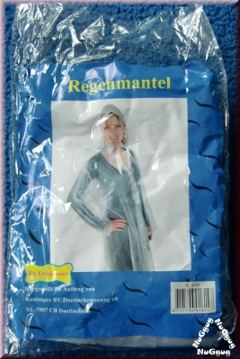 Regenmantel für Erwachsene, transparent/weiß, Poncho