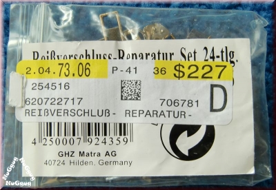 Reißverschluß Reparatur Set Zipper. 24-teilig