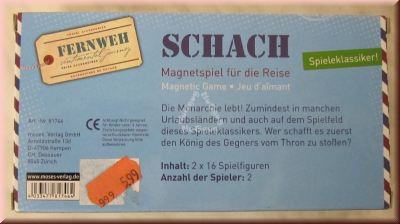 Magnetisches Reisespiel Schach, von Moses