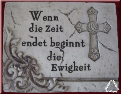 Gedenktafel "Ewigkeit". Schild. Grabdeko. Trauerstein