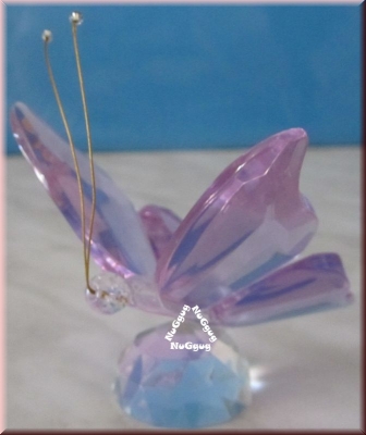 Schmetterling mit lila Flügel. Kristallglas. 7 x 6 x 6 cm