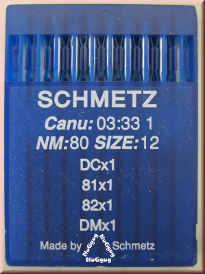 Nähmaschinennadeln Schmetz NM 80, Size 12, Rundkolben