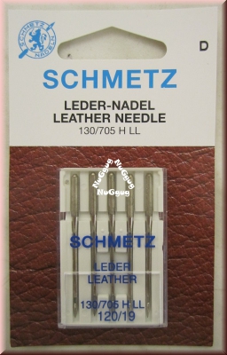 Nähmaschinennadeln 120/19, Leder, 130/705 H LL, von Schmetz, 5 Stück