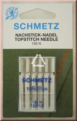 Nähmaschinennadeln 100/16, Topstitch, 130 N, von Schmetz, 5 Stück