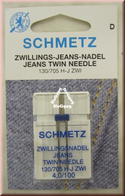 Nähmaschinennadel Zwillings-Nadel 4,0/100, Jeans, 130/705 H-J ZWI, von Schmetz