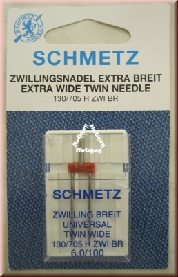 Nähmaschinennadel Zwillings-Nadel 6,0/100, Universal, 130/705 H ZWI BR, von Schmetz