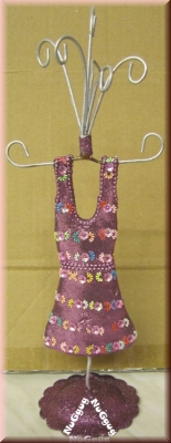 Schmuckständer "Frauenkleid in lila". 30 cm