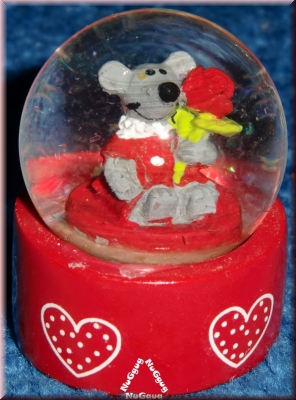Mini Schneekugel Maus mit Blume