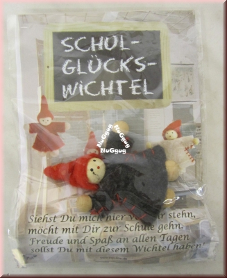 Schul-Glücks-Wichtel mit Spruch, Schul Glücks Wichtel