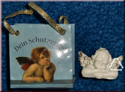 Schutzengel in der blauen Geschenktasche