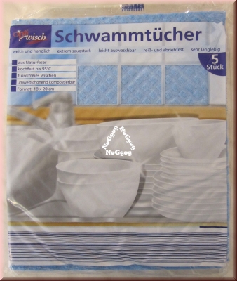 Schwammtücher blau von Optiwisch, 5 Stück