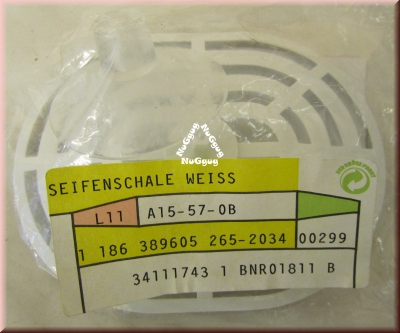 Seifenschale mit Saugnapf, Kunststoff, weiss