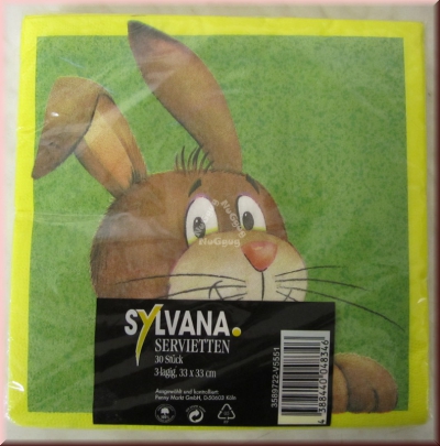 Servietten "Osterhase" von Sylvana, 30 Stück