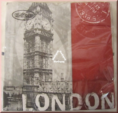 Servietten von ti-flair mit Motiv "London", rot/grau, 20 Stück